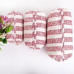 Vintage Cotton Print Zipper Closure Water Resistant Eco-Friendly Durable Small/Medium/Large Capacity Cosmetic Bag <b>Makeup</b> <b>Storage</b> - Product Image 2