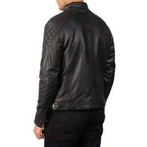 Chaqueta de Cuero para Hombre al por Mayor, Chaqueta de Motociclista de Alta Calidad, Chaqueta Corta Entallada con Cremallera para Hombre - Product Image 4