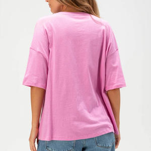 T-shirts simples pour femmes en gros | T-shirt décontracté uni 100% coton | Logo personnalisé à manches courtes fournisseur OEM/ODM - Product Image 5