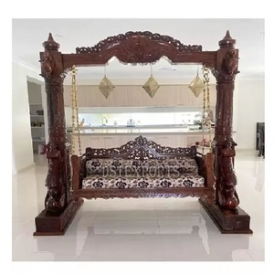 Columpio Tradicional de Madera Estilo Maharaja con Diseño de Pavo Real, Tallado en Oro, para Salas de Estar, DST Exports, Tradicional Onjhal Irlanda - Product Image 4