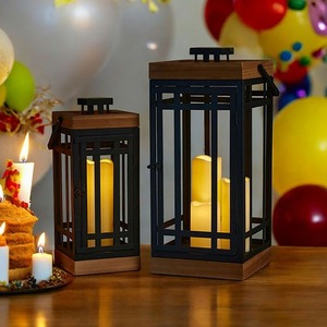 Iron Metal <b>Candle</b> Holder and Lantern With Beautiful Black Colour Creative Design for <b>Dinner</b> & Room Decor - Product Image 2