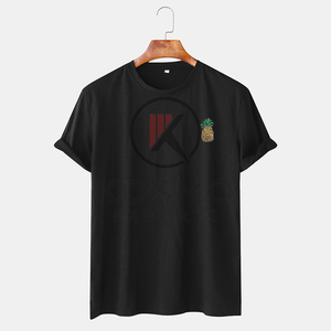 T-shirt d'été décontracté à manches courtes pour hommes, col en O, col rond, technique de teinture unie - Product Image 3