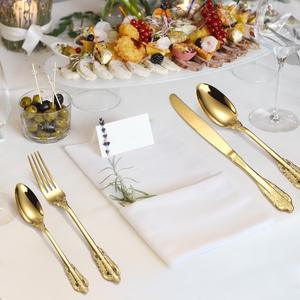 Ensemble de couverts décoratifs écologiques modernes en acier inoxydable pour table à manger et fêtes |   Apporte de l'élégance à chaque repas - Product Image 3