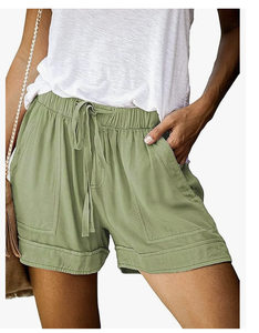 High Quality Bangladesh Women's Casual <b>Shorts</b> Summer Cotton Comfy Elastic Waist Drawstring <b>Shorts</b> <b>with</b> <b>Pockets</b> Loose Sport - Product Image 6
