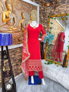 Latest Designer Faux Georgette Embroidery Work <b>Kurti</b> Set by FabZone - Product Image 3