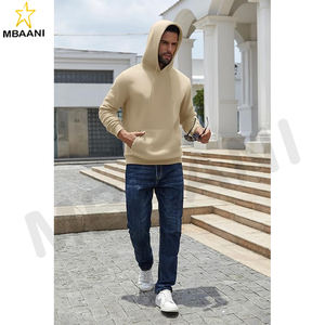 เสื้อฮู้ดผู้ชายแบบสวมหัวบุขนแกะ แขนยาว มีเชือกผูก พร้อมกระเป๋าแบบคังก้า - Product Image 4