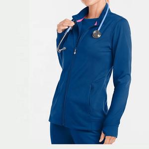 Chaqueta de enfermería multicolor de alta calidad para mujer de nuevo diseño, cremallera frontal de manga larga con cremallera diseñada para uniformes médicos - Product Image 6