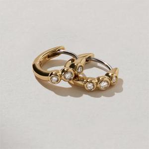 Pendientes de plata de primera ley y circón para mujer, aretes pequeños, plata esterlina 925, Circonia cúbica, Zirconia, circonita, zirconita, oro de 18 quilates - Product Image 2