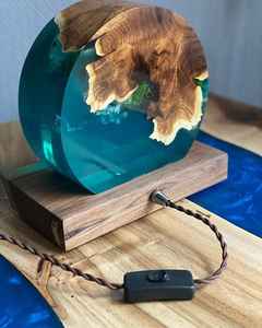 Elegant Epoxy <b>Resin</b> Decorative <b>Table</b> Lamp for Contemporary Homes Hotels Ambient Lighting and Interior Styling - Product Image 2