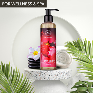 AROMATIKA Aceite de Masaje Sensual de Fresa 200ml - Aceite Corporal Relajante de Fresa Dulce Natural en Botella con Bomba - Product Image 2