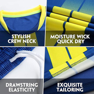 Uniformes de Fútbol Personalizados con Camisetas y Pantalones Cortos Impresos a Medida para Adultos Unisex, Color Personalizado, Manga Corta, 100% Poliéster - Product Image 3
