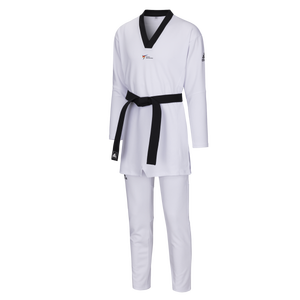 Tenues de Taekwondo professionnelles légères en coton extensible respirant pour adultes, logo personnalisé sur le devant, vêtements d'arts martiaux OEM - Product Image 1