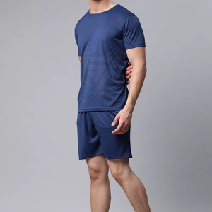 Conjuntos de Camiseta y Pantalones Cortos Deportivos Personalizados para Hombre, Cuello Redondo, Transpirables, 280GSM, Felpa Francesa, Algodón, Manga Corta, Traje Deportivo de Verano - Product Image 6