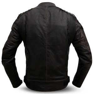 Wholesale Racing <b>Genuine</b> <b>Leather</b> Men's Motorbike <b>Jacket</b> Breathable Winter Protective Wear Front-Pockets Customized XL Size - Product Image 5