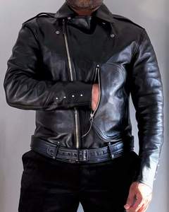 Chaqueta de Cuero Reversible para Hombre, Chaqueta Bomber de Piel de Cordero con Cierre Frontal de Cremallera Extraíble, Múltiples Bolsillos para Invierno - Product Image 3