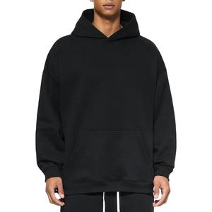 Mens <b>Black</b> Pullover Hoodie <b>Plain</b> Sweatshirt Soft Cotton Fleece Hooded Jumper Streetwear Comfy Warm Winter <b>Hoodies</b> Custom Logo - Product Image 1