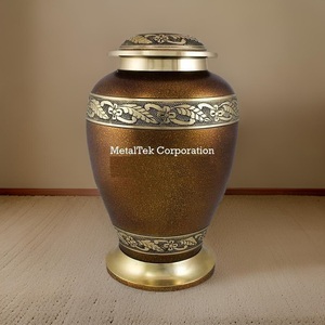 Urna de cremación de Metal de aleación sólida con tapa roscada asegurada Urnas de cremación de alta calidad para cenizas Precio al por mayor Frasco de urnas funerarias - Product Image 1