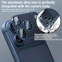 Protection d'objectif mate antireflet en alliage d'aluminium ultra-mince (lot de 2) pour iPhone 17 Pro HD