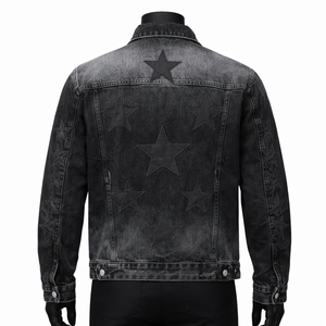 Chaqueta vaquera vintage para hombre, chaqueta vaquera vintage lavada, chaqueta vaquera clásica de algodón con botones, estilo streetwear, OEM personalizado - Product Image 2