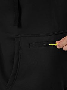 Sweat-shirts décontractés pour hommes en polyester/coton polaire, couleur unie, coupe régulière avec poche, écologiques, séchage rapide, respirants - Product Image 2