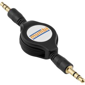 Cavo Audio Avvolgibile Mumbi 23491 II con Rivestimento in PVC, da Jack 3.5 mm a Jack 3.5 mm, Nero a Spirale - Product Image 1