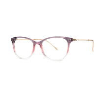 Gafas de Acetato FEROCE Ultrafinas Unisex con Montura Completa a Rayas, Ligeras, Redondas, de Diseño Elegante, para Uso Diario