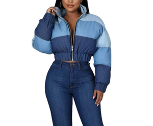 Chaqueta acolchada con babero personalizada para mujeres y niñas, Top corto de invierno, abrigo de burbujas hecho en Pakistán - Product Image 1