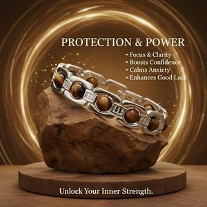 Bracelet en cristal œil de tigre pour homme et femme, 8 mm, pierre œil de tigre naturelle, protection et confiance, bracelet de guérison - Product Image 4