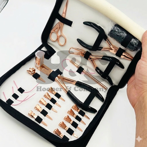 HOOPER COMPANY Rose Gold Stainless Steel Professional Hair Extension Pliers Kit with <b>Micro</b> Breads Function <b>Tape</b> Plier Tools Set - Product Image 2