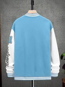 เสื้อแจ็คเก็ตเบสบอลผู้ชายแบบกำหนดเอง ผ้าหนา ปักอักษรเชนิลล์ สไตล์ฮิปฮอป แบบเย็บติดกัน สตรีทแวร์ สไตล์วาร์ซิตี้ เสื้อแจ็คเก็ตฤดูหนาว - Product Image 6