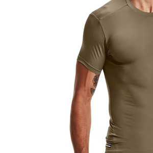Camiseta Deportiva de Compresión de Manga Larga para Hombre, Color Verde Oliva, Cuello Redondo, Corte Holgado, Secado Rápido, Transpirable, Ecológica, 180g, 100% Algodón - Product Image 3