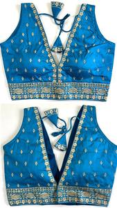 Modern Blouse Has Zari , Thread Work and Handwork Ready to Blouse Has Froent Open Pattern and Beautiful Knot Summer - Product Image 2