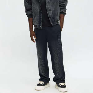 Pantalones Deportivos de Felpa Extra Grandes para Hombre, de Poliéster, con Estampado de Diamantes de Imitación, Pantalones Deportivos Holgados Personalizados, Pantalones Deportivos Unisex - Product Image 2