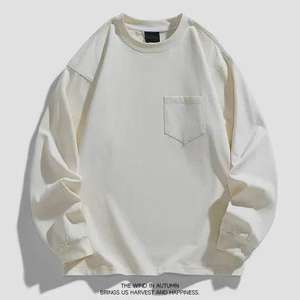 Vente en gros personnalisé Broderie Impression Coton doux de haute qualité Poids lourd 330 GSM Polaire Ras du cou Sweat Surdimensionné Streetwear - Product Image 5