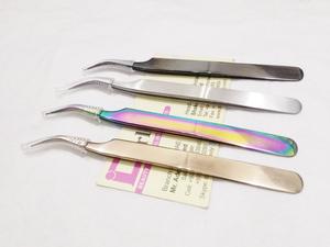 Pince à épiler à volume semi-incurvé en acier inoxydable de vente chaude meilleure pince à épiler applicateur de faux cils - Product Image 2