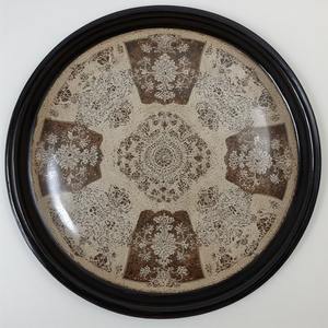 Assiette de présentation en fer ivoire marbré avec tourbillons de crème douce Taches d'or Art moderne Design antique Dîner de mariage luxueux - Product Image 5