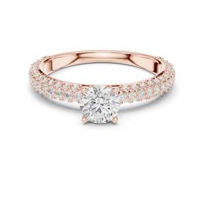 Anillo de Diamante de Laboratorio con Corte Brillante Redondo de 1.33 CT para Mujer, Claridad VVS-VS EF, Oro de 18K, 14K, 10K y Plata 925, Rosa, Amarillo - Product Image 1
