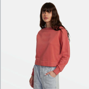 Sweat-shirt décontracté pour femme, imprimé et brodé, en tissu tricoté avec motif uni et logo frontal - Product Image 4