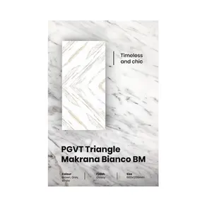 PGVT segitiga MAKRANA BIANCO ukuran 60X120CM 600x1200CM lantai dan ubin dinding Koleksi terbaru suuplier resmi dari INDIA