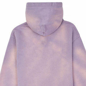 Streetwear personnalisé pour hommes Sweats à capuche dernière conception délavé au soleil en détresse acide double couche sans ficelle polaire vierge brodée - Product Image 5