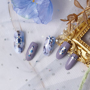 Wannabe Grace #45564 Peacock Blue <b>Nail</b> Stickers Necklace Crown Cubic <b>Nails</b> 3d Emboss Jewel Design Multi Size Korea Oem Odm - Product Image 4