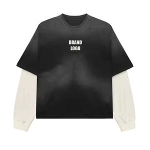 เสื้อยืดฮิปฮอปผู้ชายทรงปกติ พิมพ์โลโก้ได้ ผ้าโพลีเอสเตอร์/คอตตอน กันยับ แห้งเร็ว ระบายอากาศได้ดี - Product Image 2