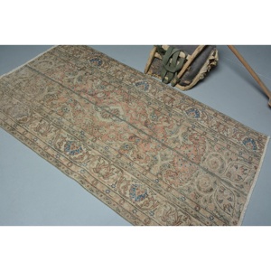 Rug, 3.9x6.9 ft Turkish Rug, <b>Brown</b> Southwestern Rug <b>Wool</b> - Product Image 4