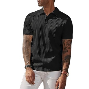 Tissu Dobby en polyester tricoté 240 GSM vierge, 100 % polyester, à manches longues, boutonné sur le devant, pour homme, couleur unie, décontracté, respirant, haute qualité - Product Image 3
