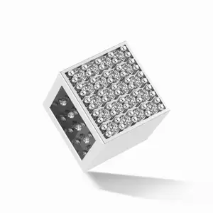 MINIMAL!ST Cube Earrings Precious Metal 925 Sterling Silver Hypoallergenic Elegant Women's Pendant Charm Cubic Zirconia