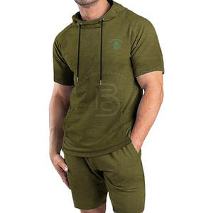 Conjunto de Sudadera con Capucha y Pantalones Cortos para Hombre con Logotipo Personalizado Más Vendido, Conjunto de Dos Piezas de Sudadera con Capucha y Pantalones Cortos para Adultos - Product Image 3