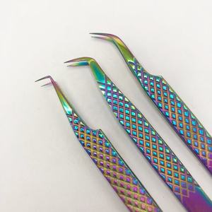 Haute Qualité Logo Personnalisé Multi-Pince À Épiler Solide En Acier Inoxydable Diamant Grip Extension De Cils Pince À Épiler Pointu En Gros - Product Image 1