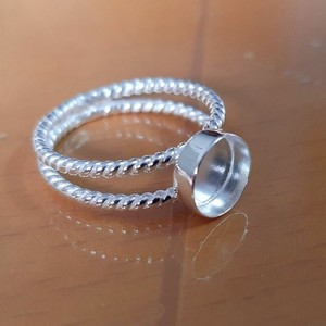 Ajuste de anillo de bisel redondo de 4MM de cuerda doble de plata esterlina, montaje en blanco para joyería personalizada de resina, Base de anillo DIY, banda trenzada - Product Image 6
