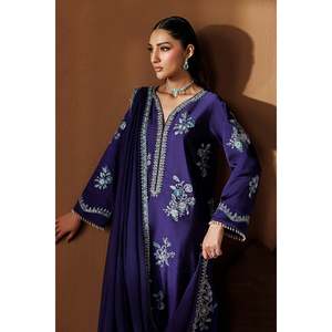 Embroidered Satin <b>Sheesha</b> Silk Fabric PR-1284 - Product Image 5
