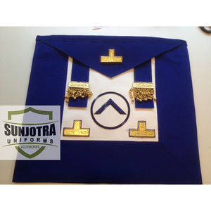 Tabliers de déshabillage de grand maître adjoint de district en cuir d'agneau de qualité avec tablier maçonnique de broderie de maître brodé carré - Product Image 1